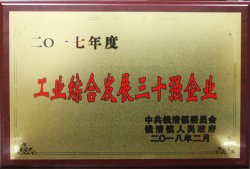 公司被錢清鎮(zhèn)黨委、鎮(zhèn)人民政府評為“2017年度工業(yè)綜合發(fā)展三十強”